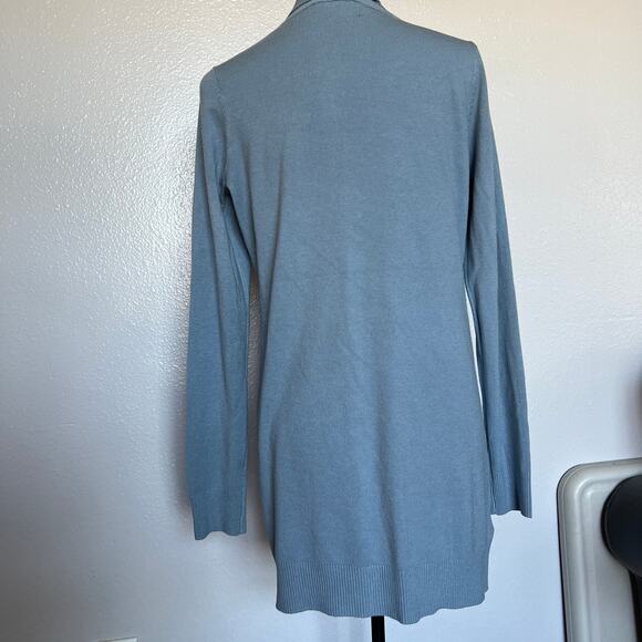 Cyrus Knit Open Cardigan Blue Long Sleeve Longline Soft & Cozy Size Large - Picture 3 of 7